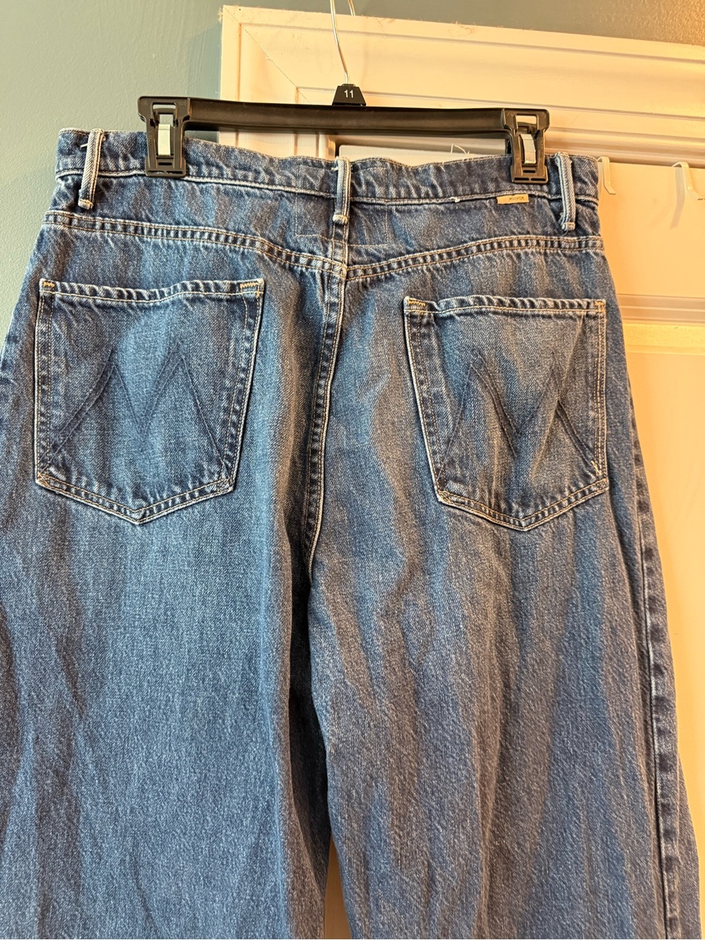 MOTHER Wide-Leg Dark Blue Jeans - Picture 6 of 15